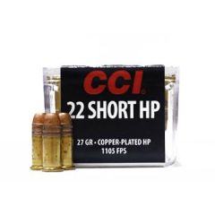 CCI .22 Short Copper Plated HP 27 100/bx     