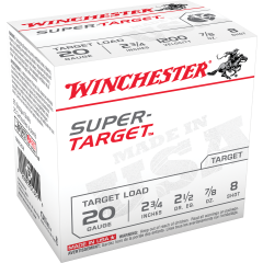 Winchester Super Target 20 Gauge, 2-3/4" #8 (TRGT208)