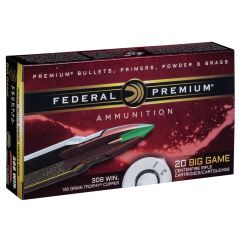 Federal Premium 308 Win 165gr Trophy Copper 20ct LEAD FREE (P308TC2)     ($9.99 Shipping on orders $250-$2000!)