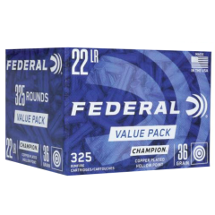 Federal Champion 22 LR 36gr Copper Plated Hollow Point (CPHP) 325ct (725)(FREE Shipping! Orders $250-$2000!)