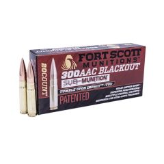 Fort Scott Munitions 300 Blackout 190 Gr SUB-Munition TUI 20 Rounds    