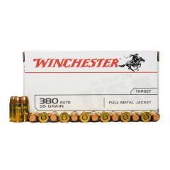 Winchester 380 Auto 95 gr FMJ USA (Q4206)      ($9.99 Shipping on orders $250-$2000!)