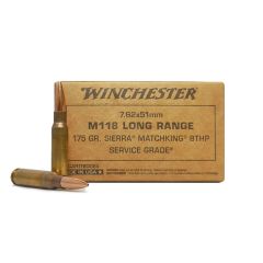 Winchester 7.62x51mm 175gr BTHP Sierra Matchking 20 RDS (SGM118LRW)    ($4.99 Shipping on orders $200-$2000!)
