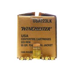Winchester 223 REM. 55 gr Full Metal Jacket (FMJ) 1000ct (W2231000) FACTORY REBATE!               