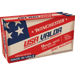 Winchester NATO 9mm Luger 124gr FMJ 200/bx (USA9NATOW)     ($9.99 Shipping on orders $250-$2000!)