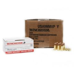 Winchester 9mm 115 gr FMJ 100ct (USA9MMVP)        (FREE Shipping on orders $200-$2000!)