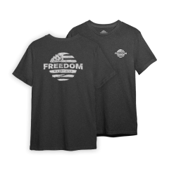 Freedom Logo Heather Charcoal Tee                                              