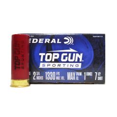 Federal Top Gun Sporting 12 GA 2-3/4 IN. 1 OZ # 7.5 SHOT 25 ROUNDS (TGSF12875)                                  (Free Shipping! Orders $175-$2000)