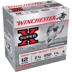 Winchester 12 GA 2 3/4 1550fps 1 1/16oz #4 (Steel) (WEX124)         (Free Shipping! Orders $175-$2000)