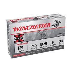 WINCHESTER 12GA 2.75" 9 PELLET 00 BUCK SHOTSHELL (XB1200B)            (Free Shipping! Orders $175-$2000)