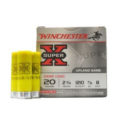Winchester 20 GA. 2-3/4 IN. Game Load #8 SHOT 25 RDS (XU208)                                       (Free Shipping! Orders $175-$2000)